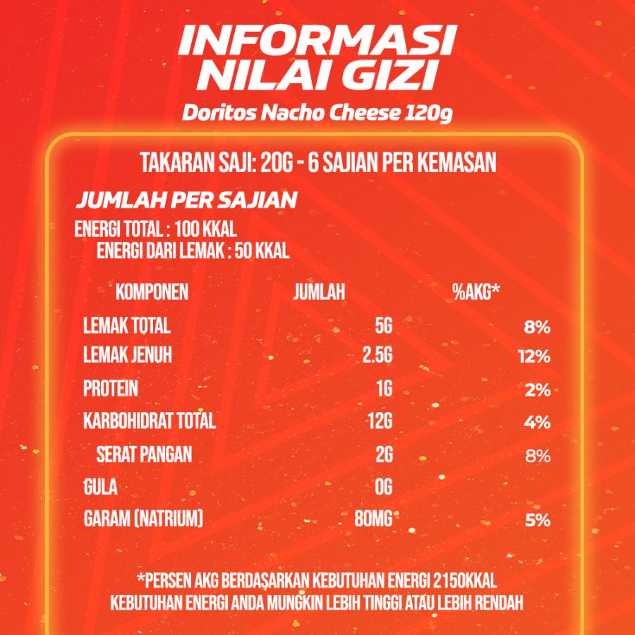 Doritos Snack Tortilla Chips Rasa Nacho Cheese 120gram