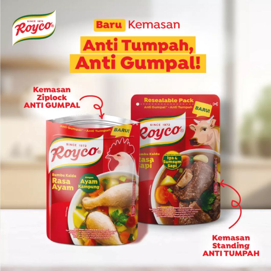 Royco Bumbu Kaldu Penyedap Rasa Ayam Kampung Ziplock Free Sendok Takar 210gram