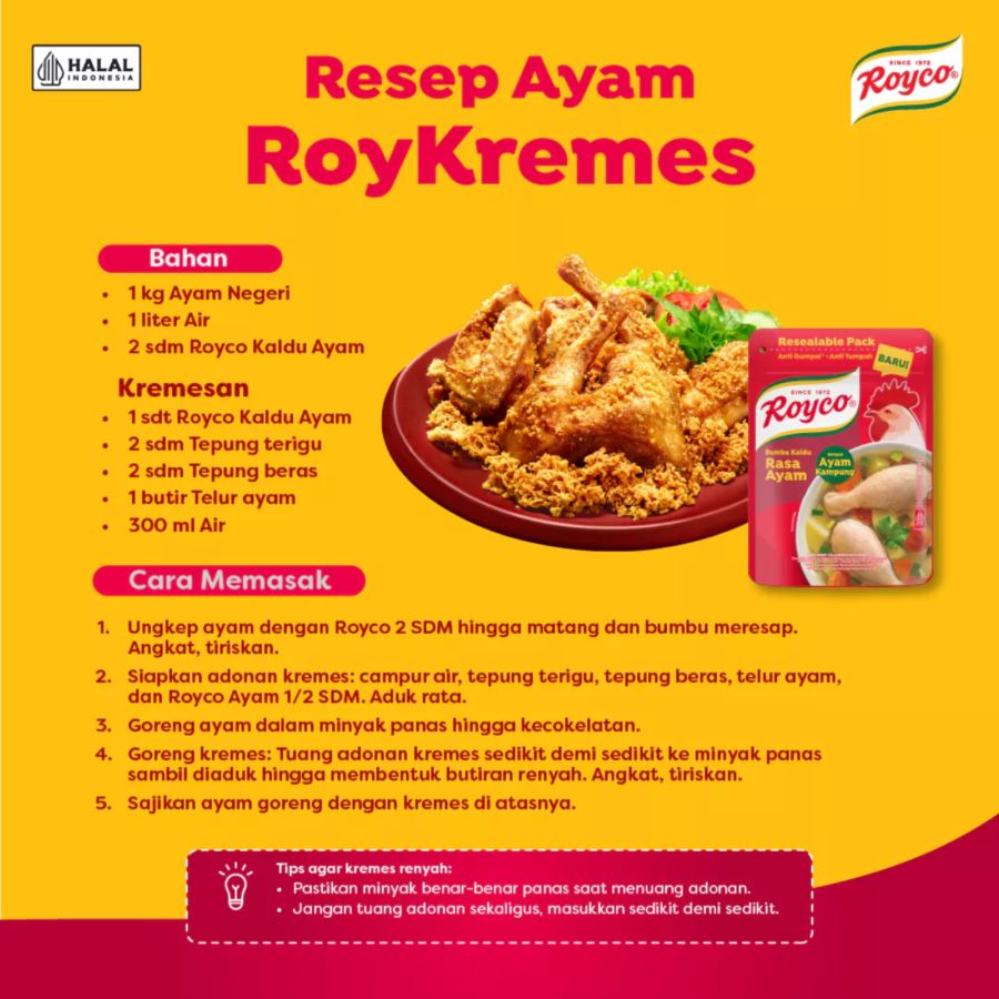 Royco Bumbu Kaldu Penyedap Rasa Ayam Kampung Ziplock Free Sendok Takar 210gram