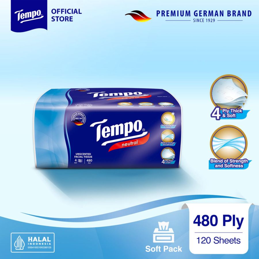 Tempo Soft Facial Tissue Tisu Wajah 480ply