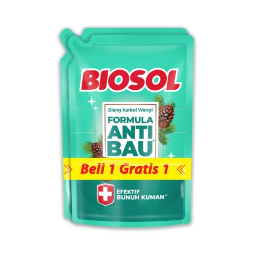 Buy 1 Get 1 Biosol Karbol Wangi Pine Pembersih Lantai Pouch