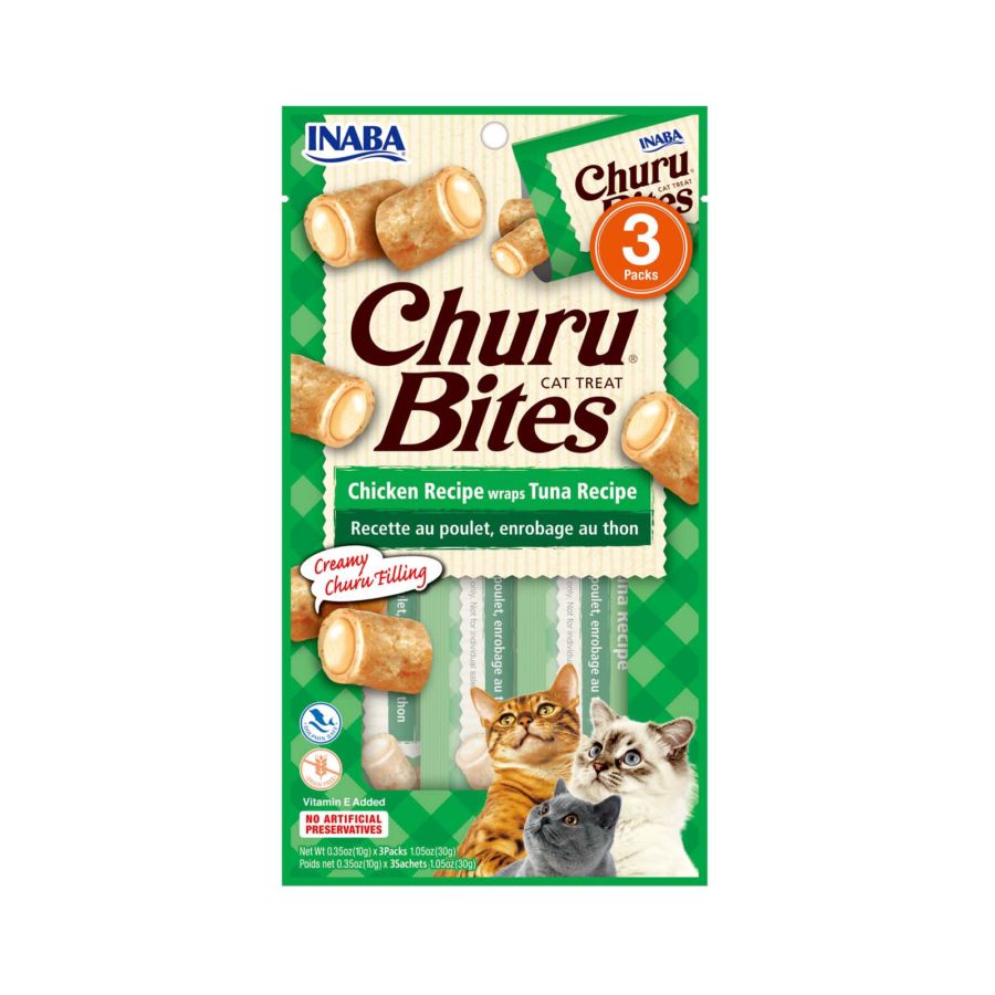 INABA Churu Bites Chicken Recipe Wraps Tuna 3 Packs x 10 gram 1pack