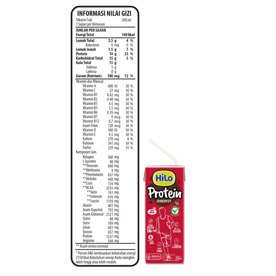 Hilo Protein Chocofit Cokelat Susu UHT 200ml
