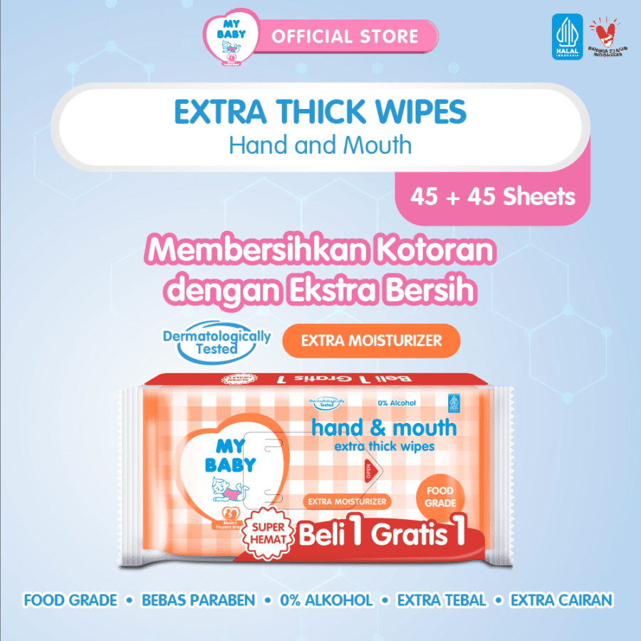 Buy 1 Get 1 My Baby Hand & Mouth Extra Thick Baby Wipes 1pack