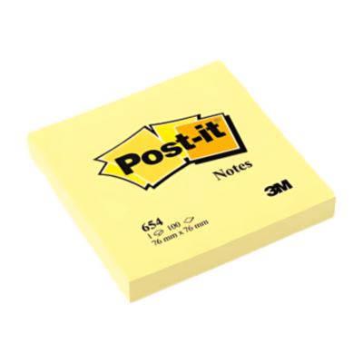3M Post-it Original Notes Canary Yellow Sticky Notes 3in x 3in 100 Lembar