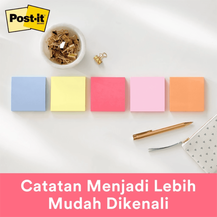 3M Post-it Original Notes Canary Yellow Sticky Notes 3in x 3in 100 Lembar 1pack