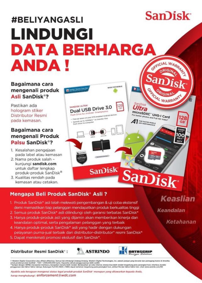 SanDisk Cruzer Blade USB 2.0 Flashdisk CZ50 16GB 1pcs