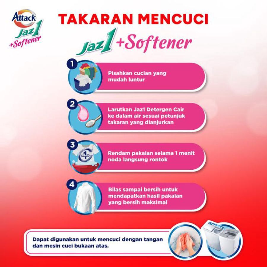 Attack Jaz1 Plus Softener Sensation Fresh Osmanthus Deterjen Cair Pouch