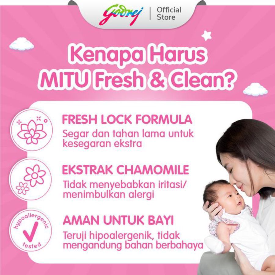 Buy 1 Get 1 Mitu Baby Wipes Blooming Cherry Fresh and Clean 100sheets