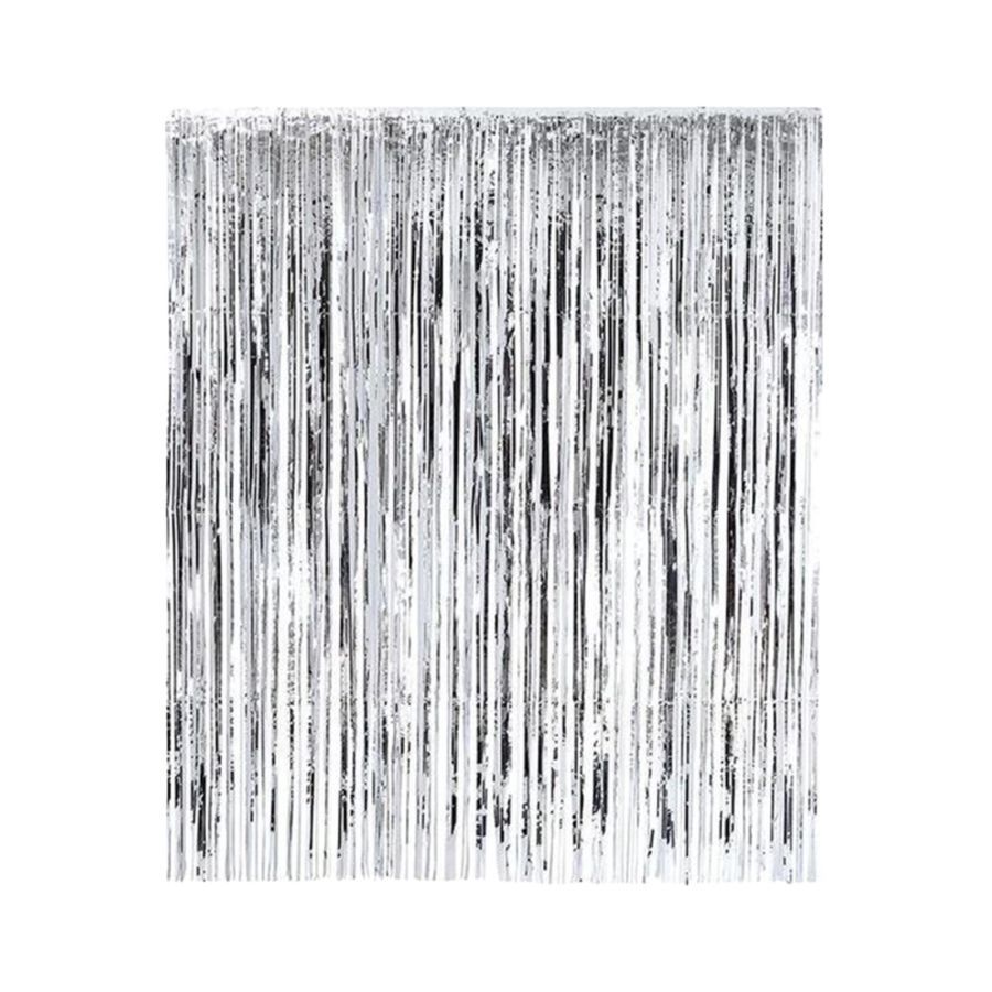 Tirai Foil Silver Dekorasi Pesta 1x2m 1pcs