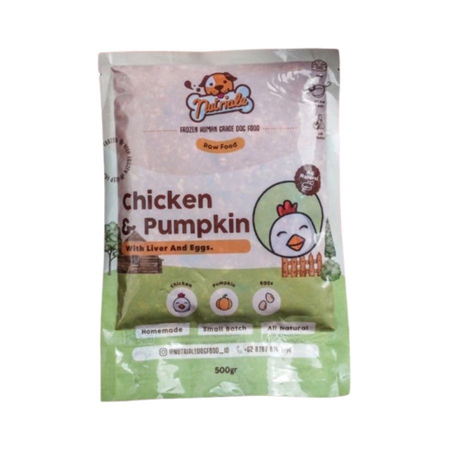 Nutriale Raw Chicken & Pumpkin Makanan Anjing Basah 500gram
