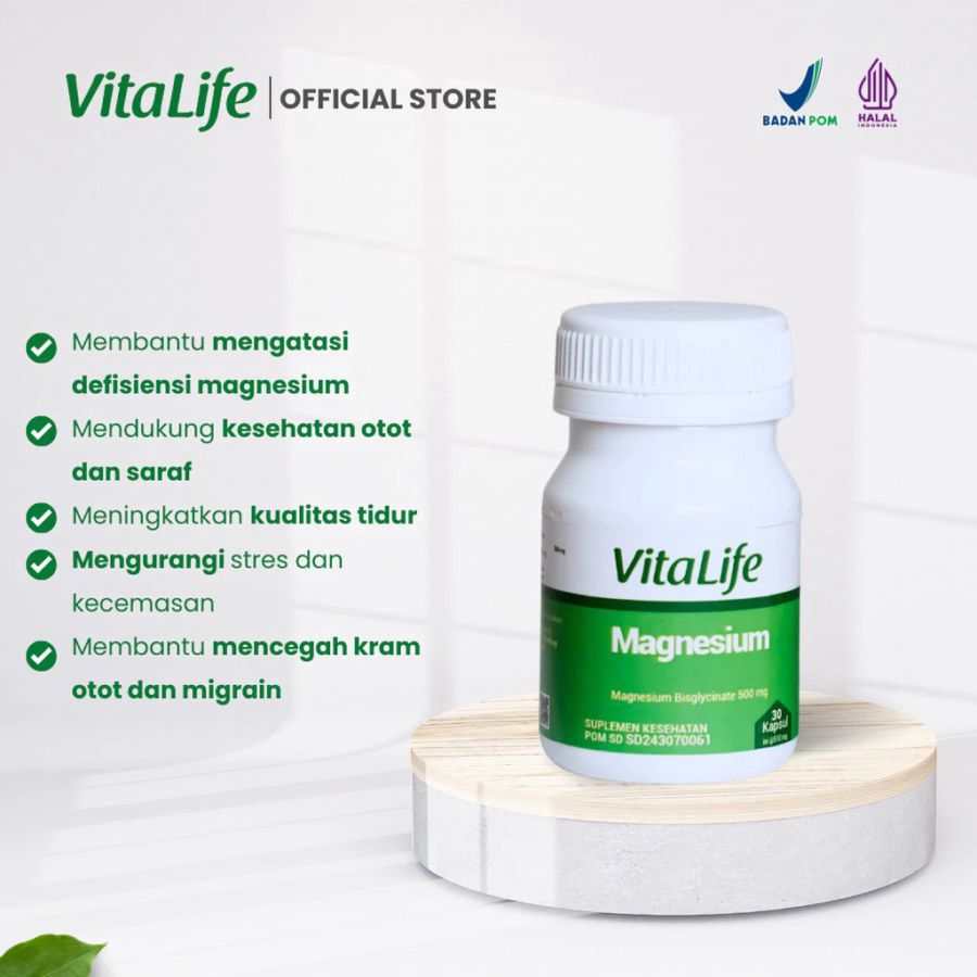 Vitalife Magnesium Bisglycinate 500mg Suplemen Kesehatan 30kapsul
