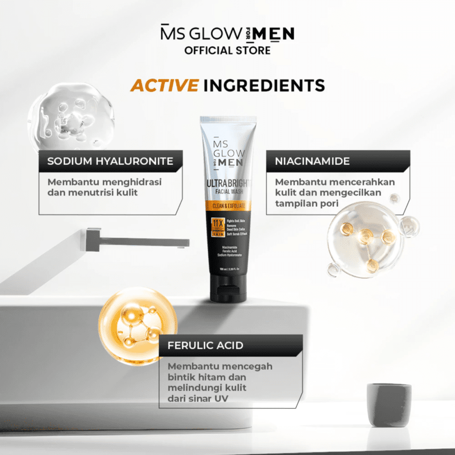 MS Glow for Men Ultra Bright Facial Wash 100ml