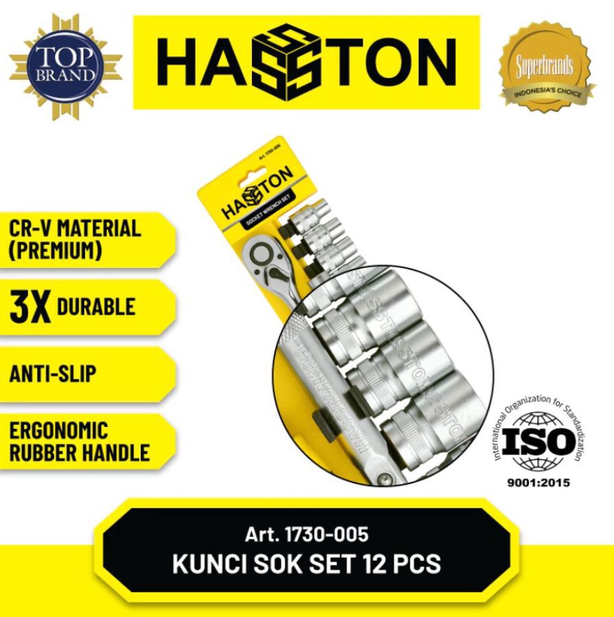 Hasston 1730-005 Kunci Sok Set 12 Pcs 1pack