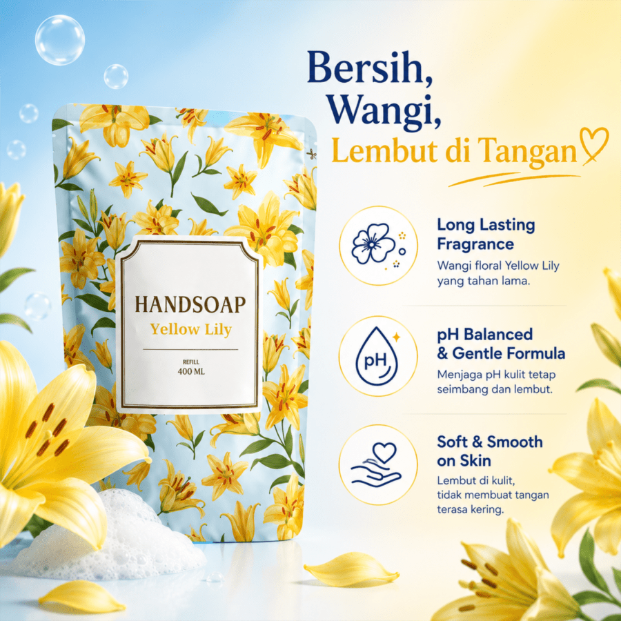 Yellow Lily Handsoap Pouch A Basics 400ml