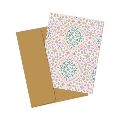 Capricorn Design Batik Soft Lavender Mosaic CL 052 8cm x 12cm Greeting Card