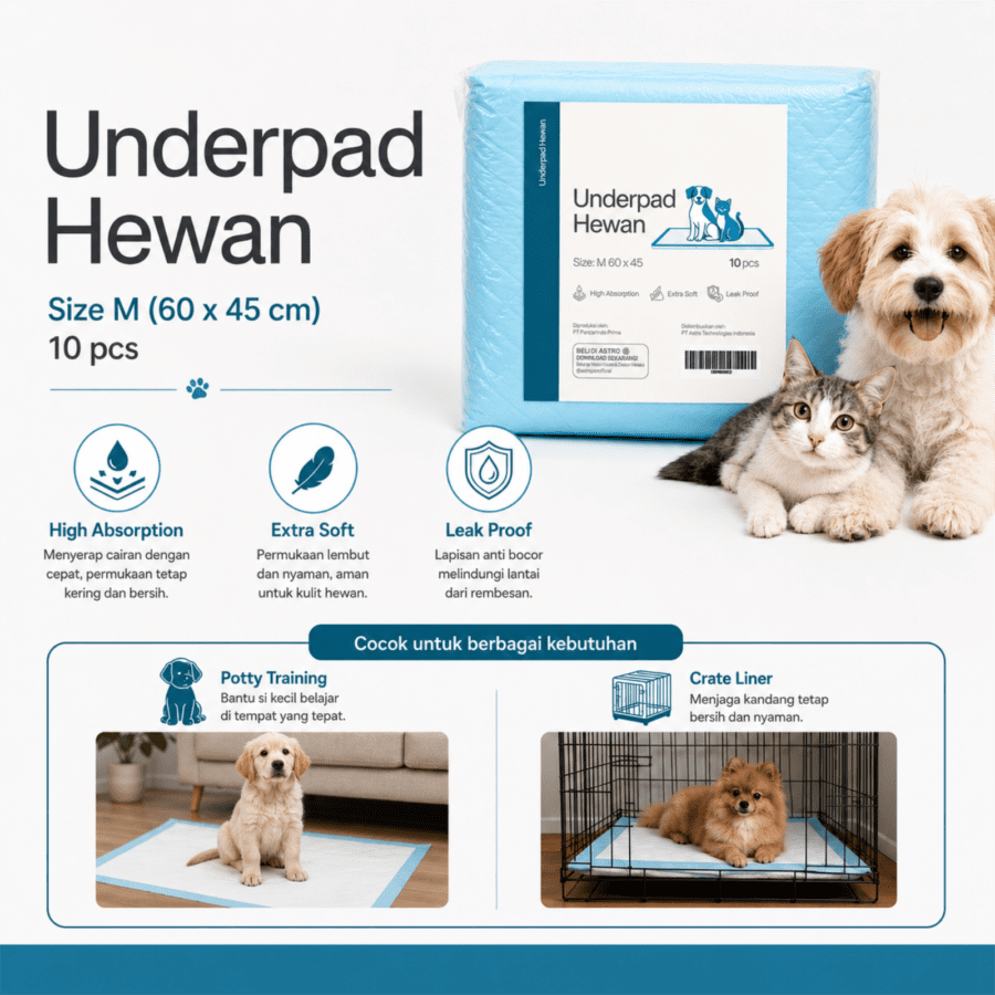 Underpad Hewan A Basics 60 x 45 cm 1pack