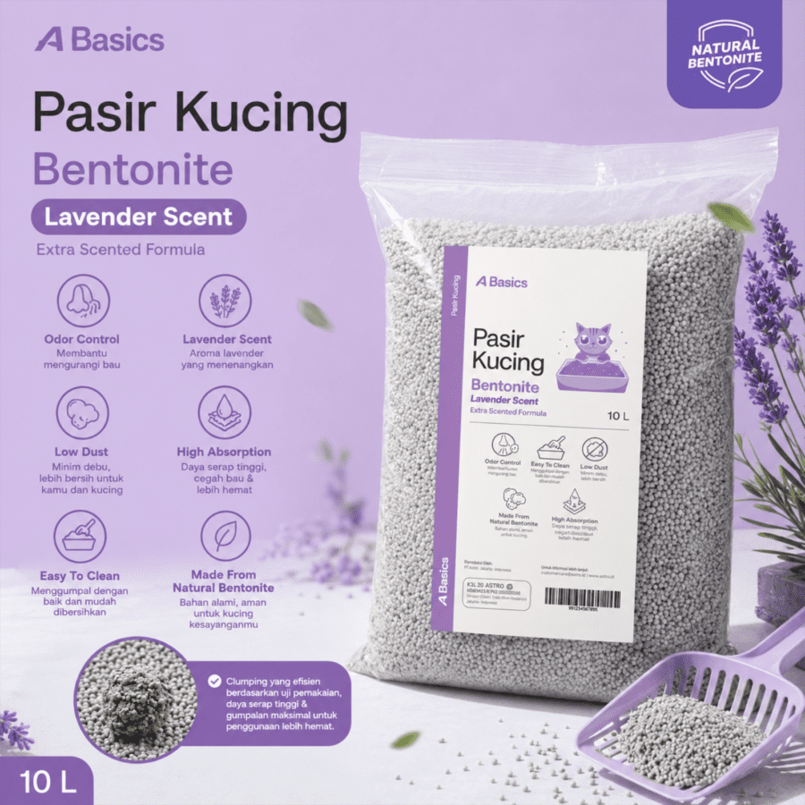 Pasir Kucing Bentonite Lavender A Basics 10liter