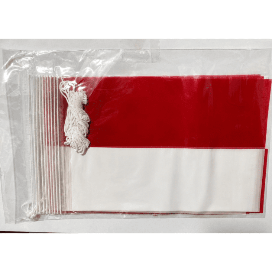 Bendera Merah Putih Plastik Tali 5 Meter 20 Lembar 1pcs
