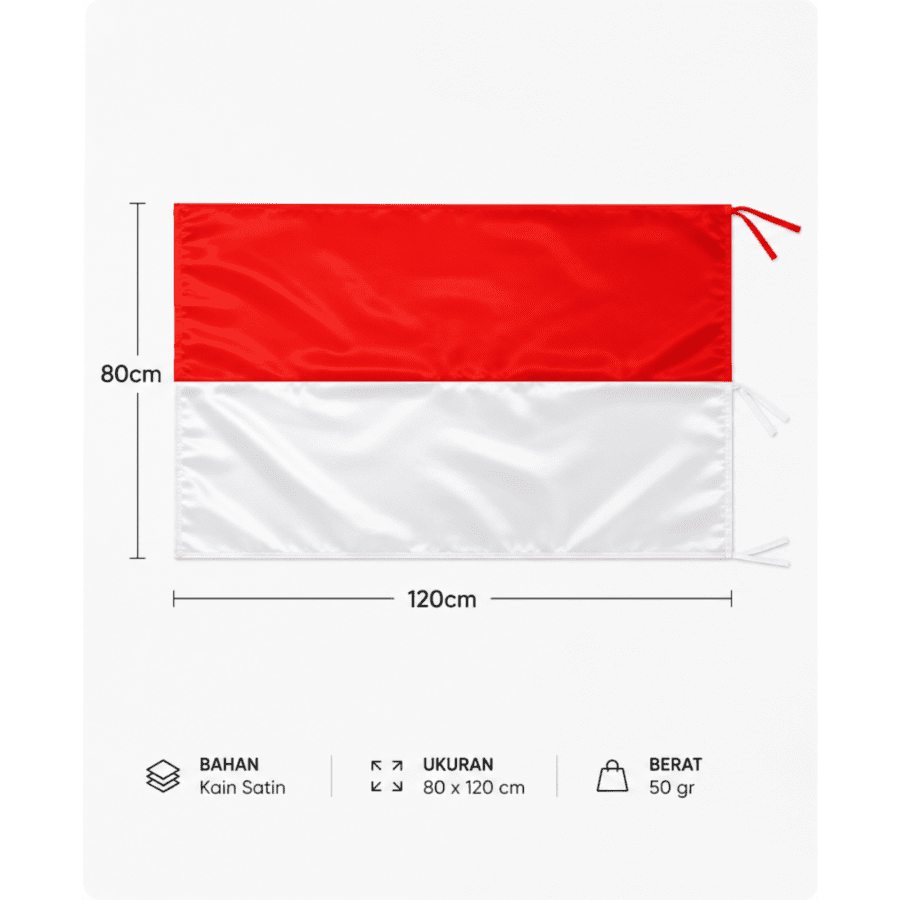Bendera Merah Putih Persegi Satin Premium 1pcs