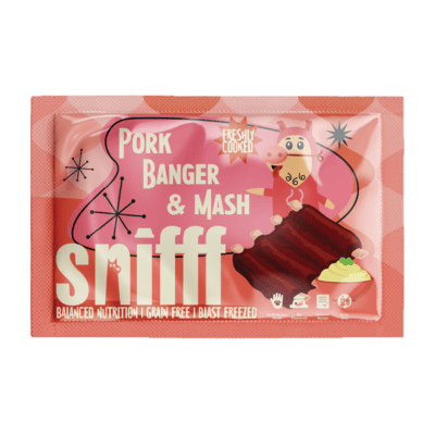 SNIFFF Bowl Pork Banger and Mash Makanan Anjing Basah