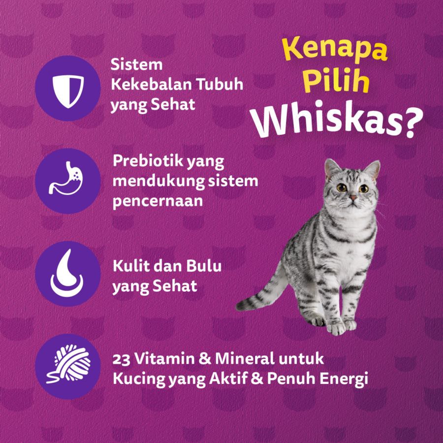Whiskas Mackerel Adult Makanan Kucing 1200gram