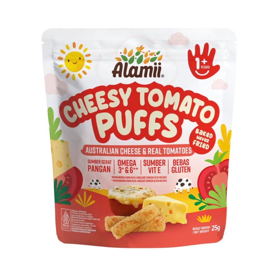 Alamii Cheesy Tomato Puffs Snack Bayi 1+ Tahun 25gram