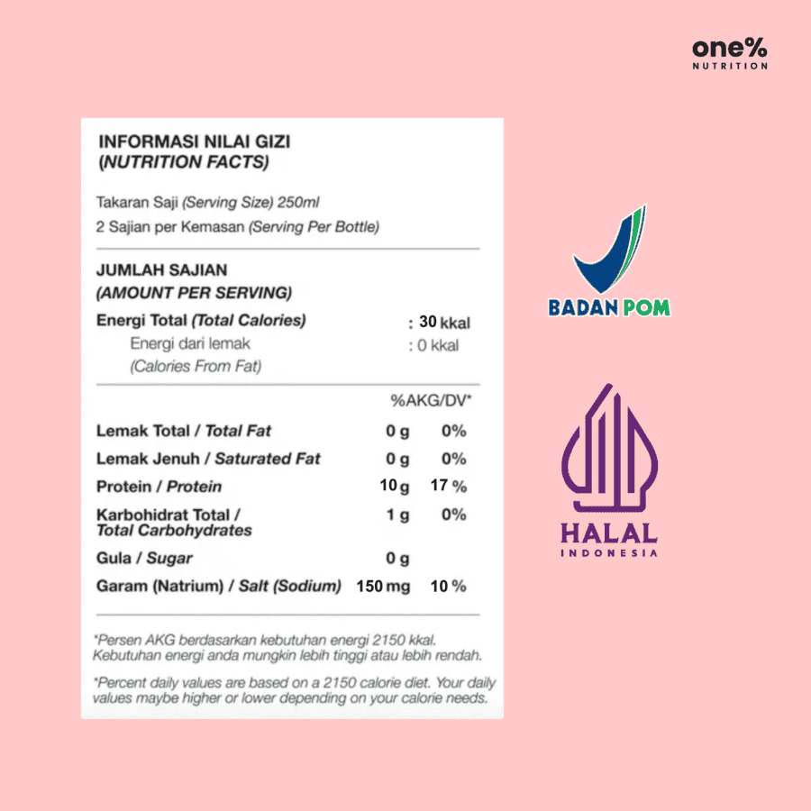 One% Nutrition Protein Water Strawberry 450ml