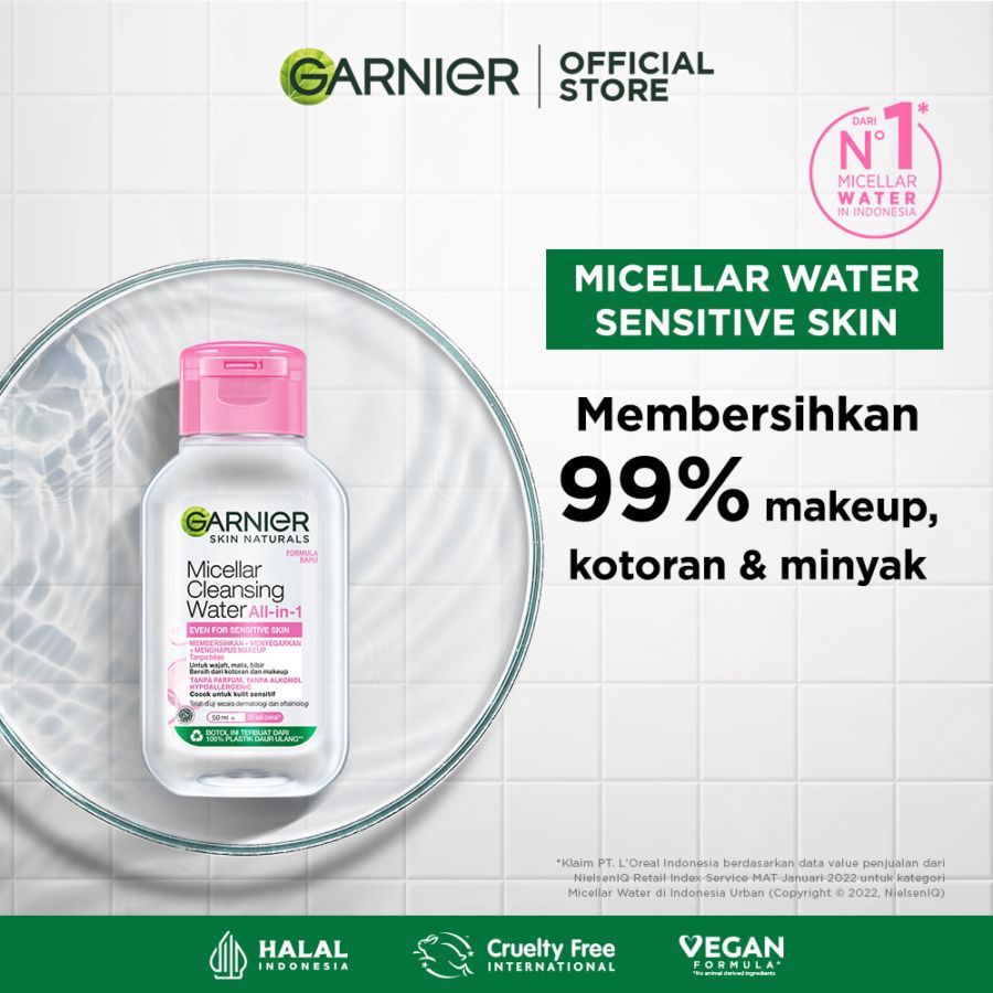 Garnier Micellar Pink Cleansing Water Make Up Remover 50ml