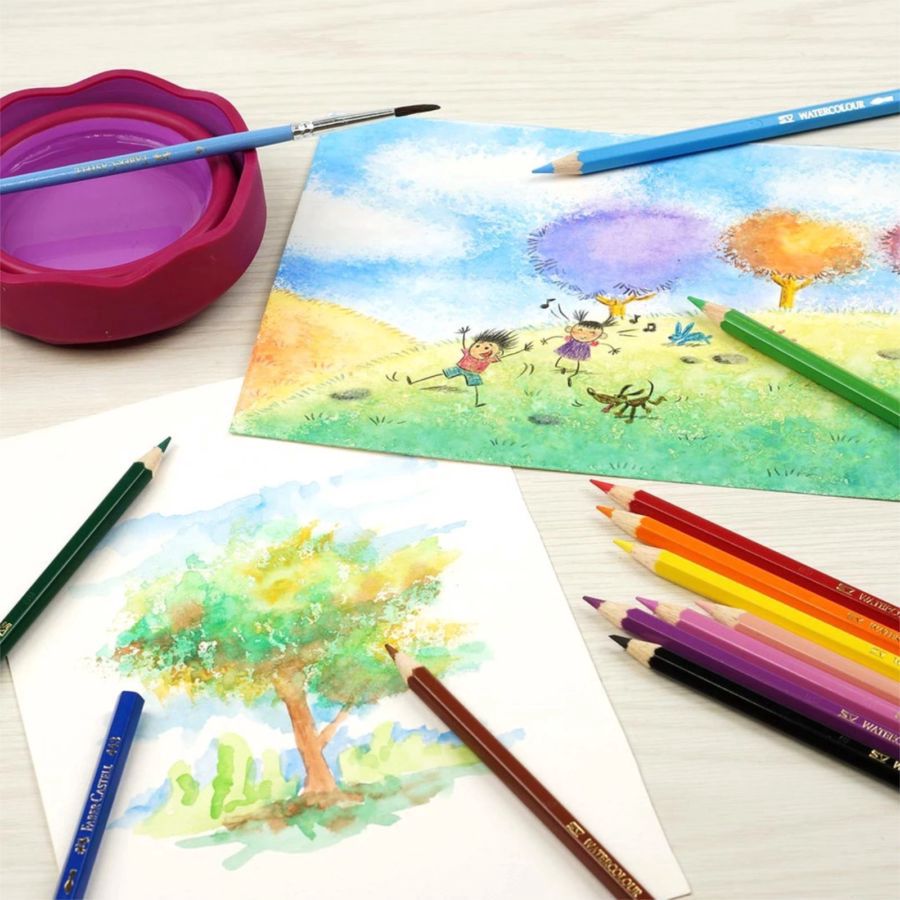 Faber-Castell Pensil Warna Cat Air Watercolour Pencils 12pcs