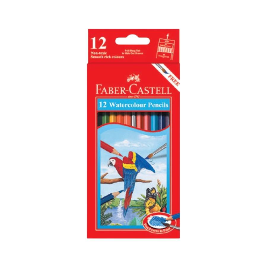 Faber-Castell Pensil Warna Cat Air Watercolour Pencils 12pcs