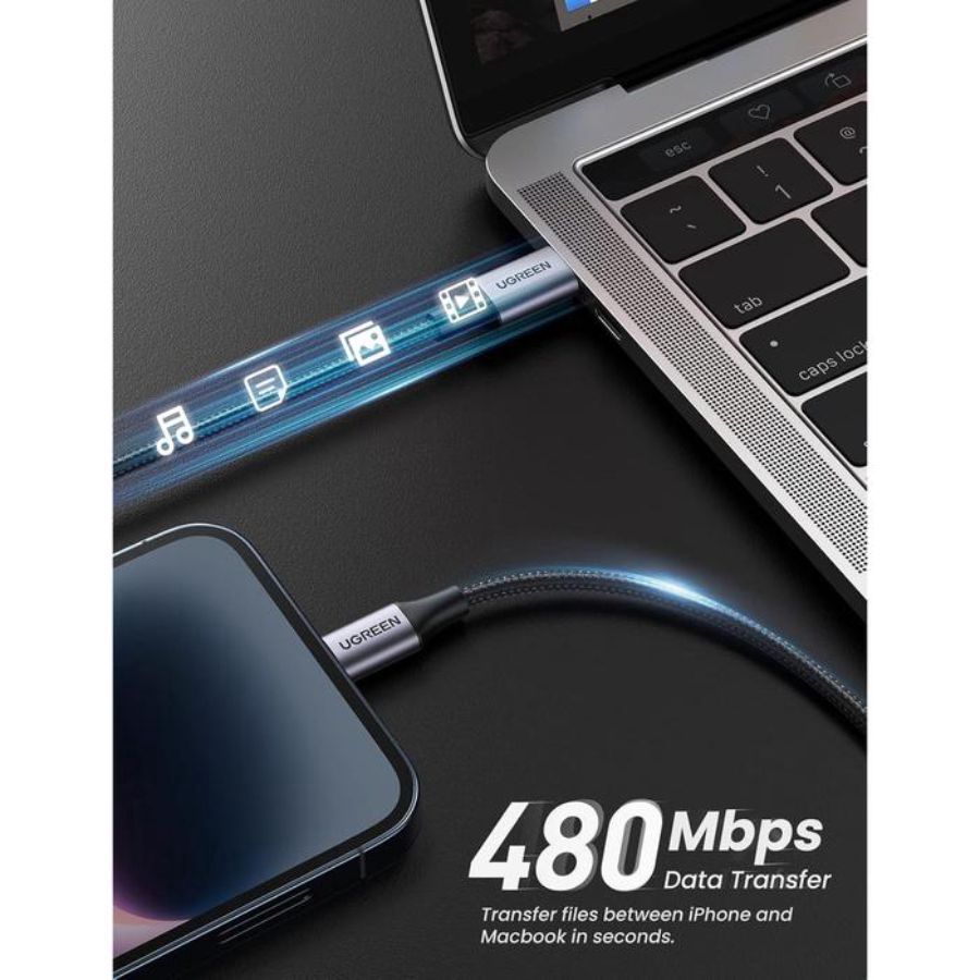 Ugreen Type C to Lightning Silver 1 Meter Cable