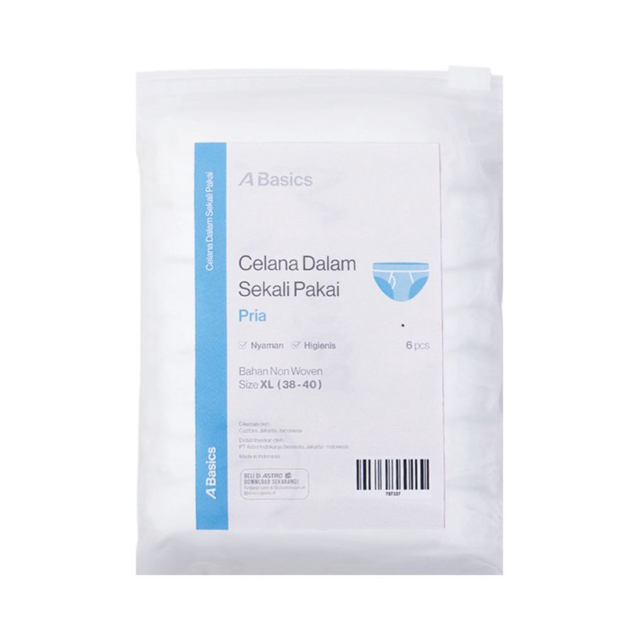 Celana Dalam Disposable Pria Size XL A Basics 6pcs