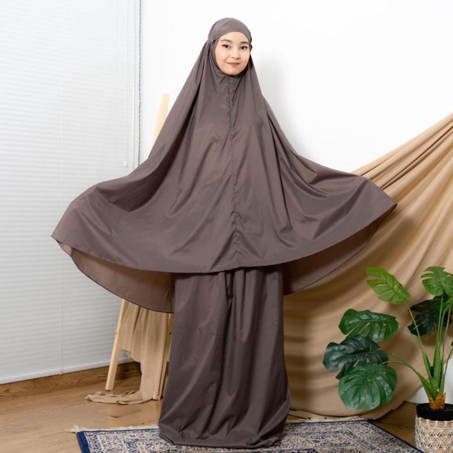Alf Mukena Mini Parasut Coffee Bean By Alif 1pcs