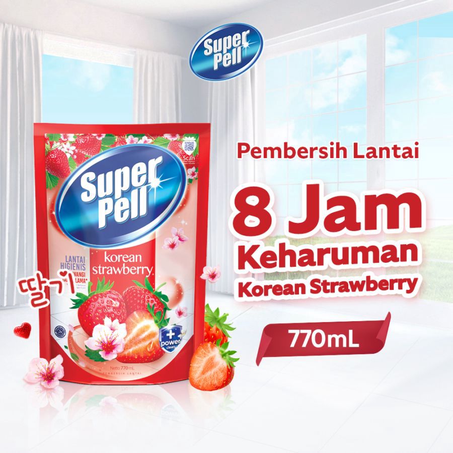 Super Pell Korean Strawberry Pembersih Lantai 760ml
