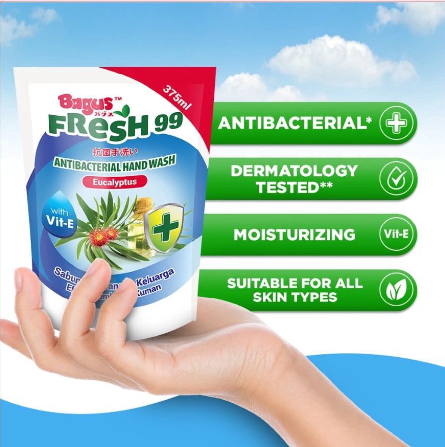Bagus Fresh 99 Eucalyptus Antibacterial Hand Wash 375ml