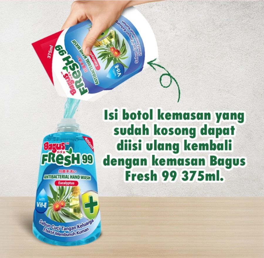 Bagus Fresh 99 Eucalyptus Antibacterial Hand Wash 375ml