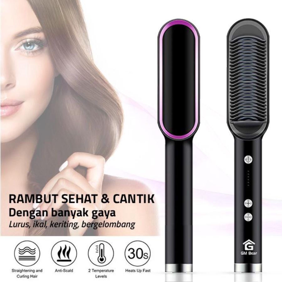 GM Bear Sisir Catokan Pelurus Rambut 2 in 1 1558 1pcs