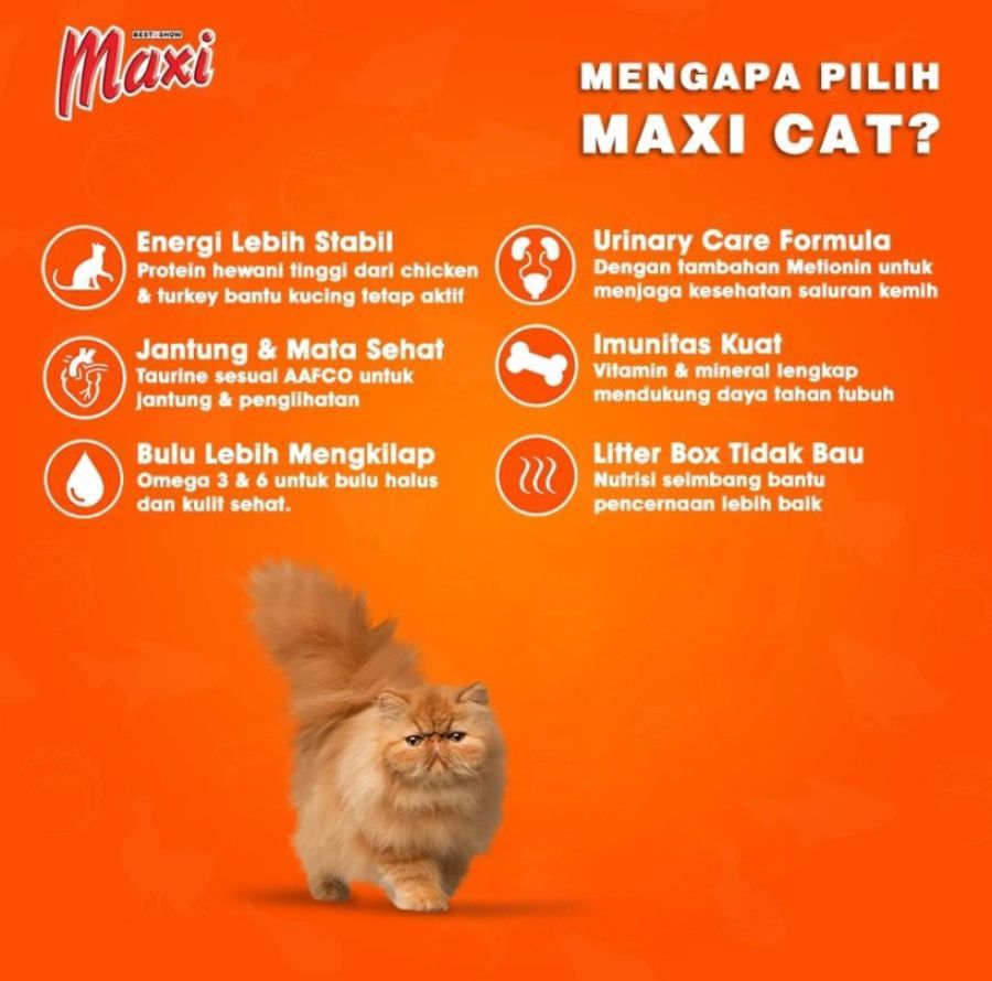 Maxi Chicken & Tuna Makanan Kucing Kering 800gram