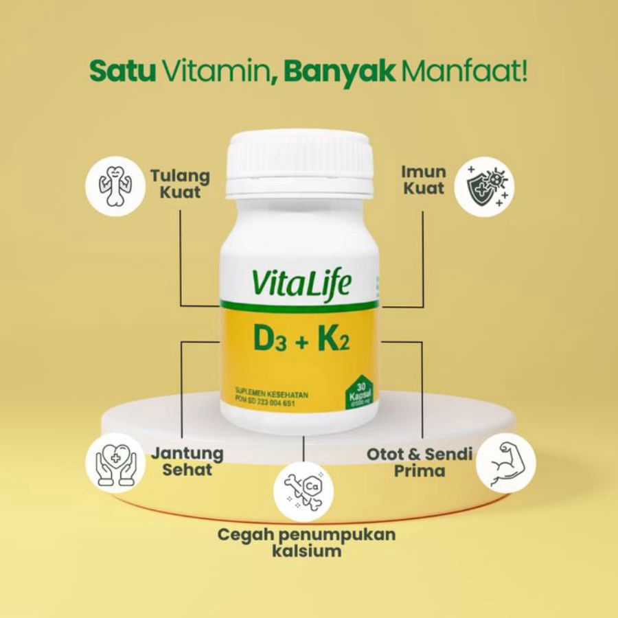 Vitalife Vitamin D3 400 IU K2 MK7 30kapsul