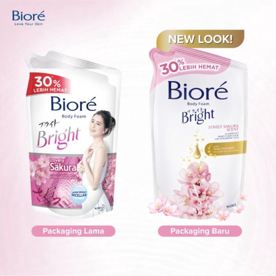 Biore Bright Lovely Sakura Body Foam Refill 400ml