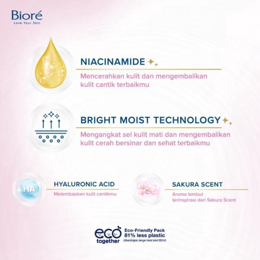Biore Bright Lovely Sakura Body Foam Refill 800ml