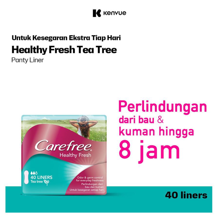 Carefree Healthy Fresh Tea Tree Panty Liners 40pads