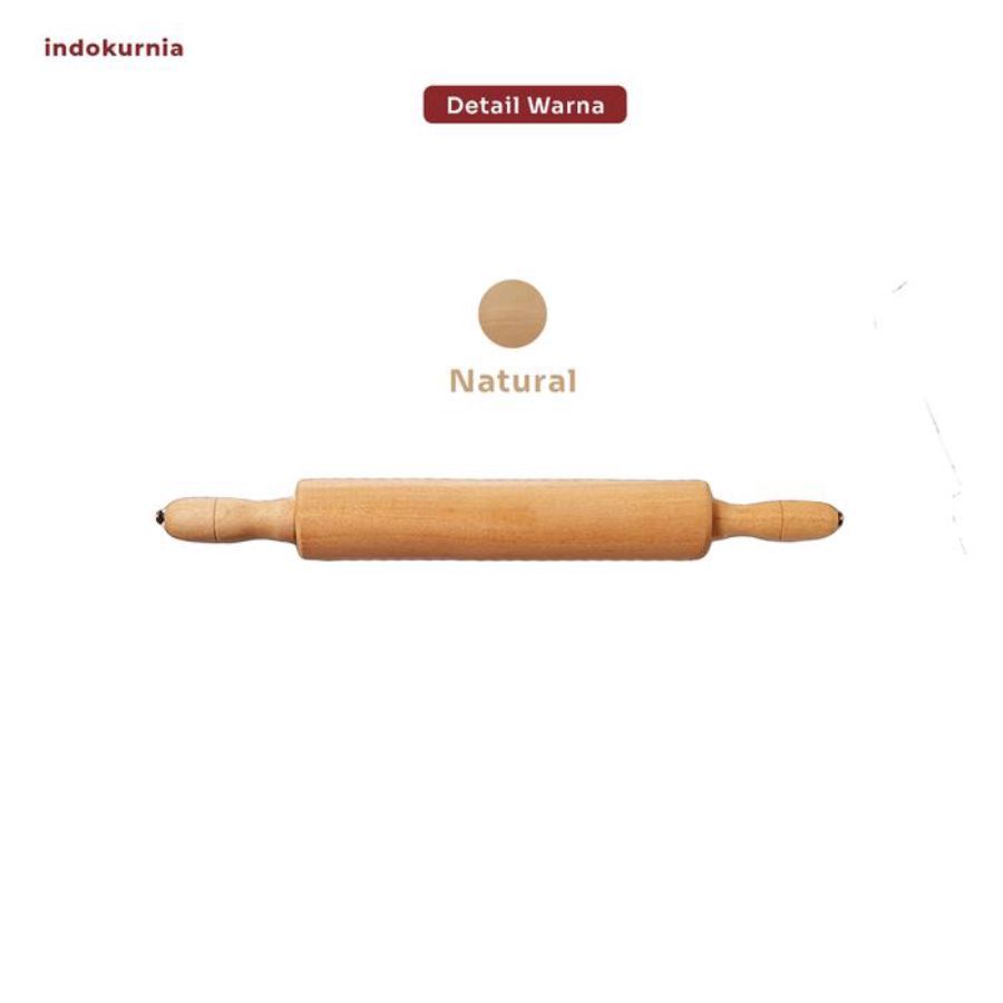 Indokurnia Rolling Pin Kayu Gagang Solid 1pcs