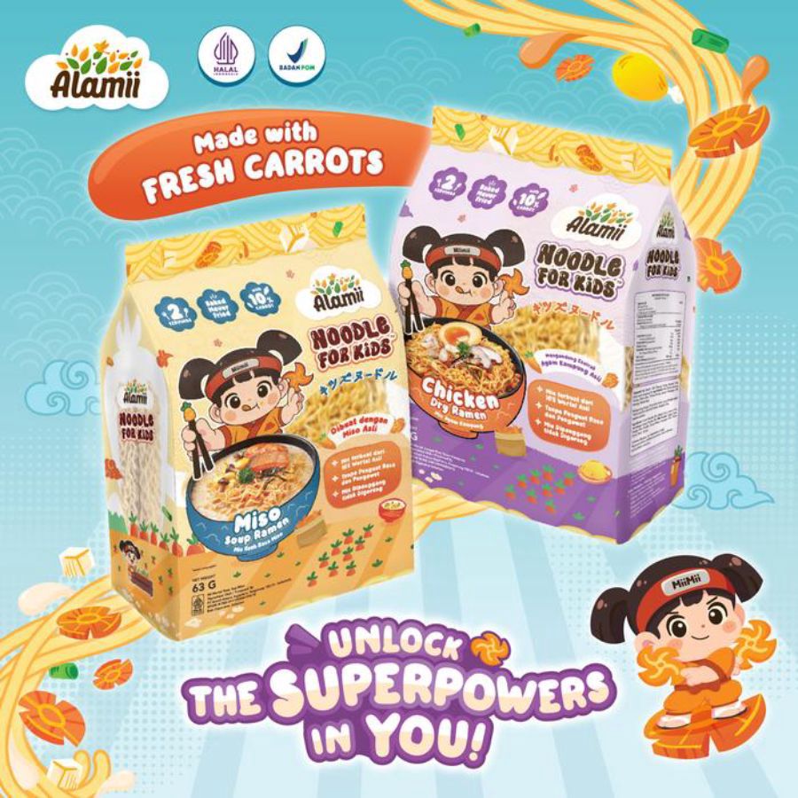 Alamii Chicken Dry Ramen Noodle for Kids 64gram