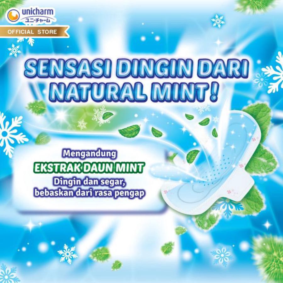Charm Cooling Fresh Natural Mint Wing 26cm Pembalut Kewanitaan 18pads
