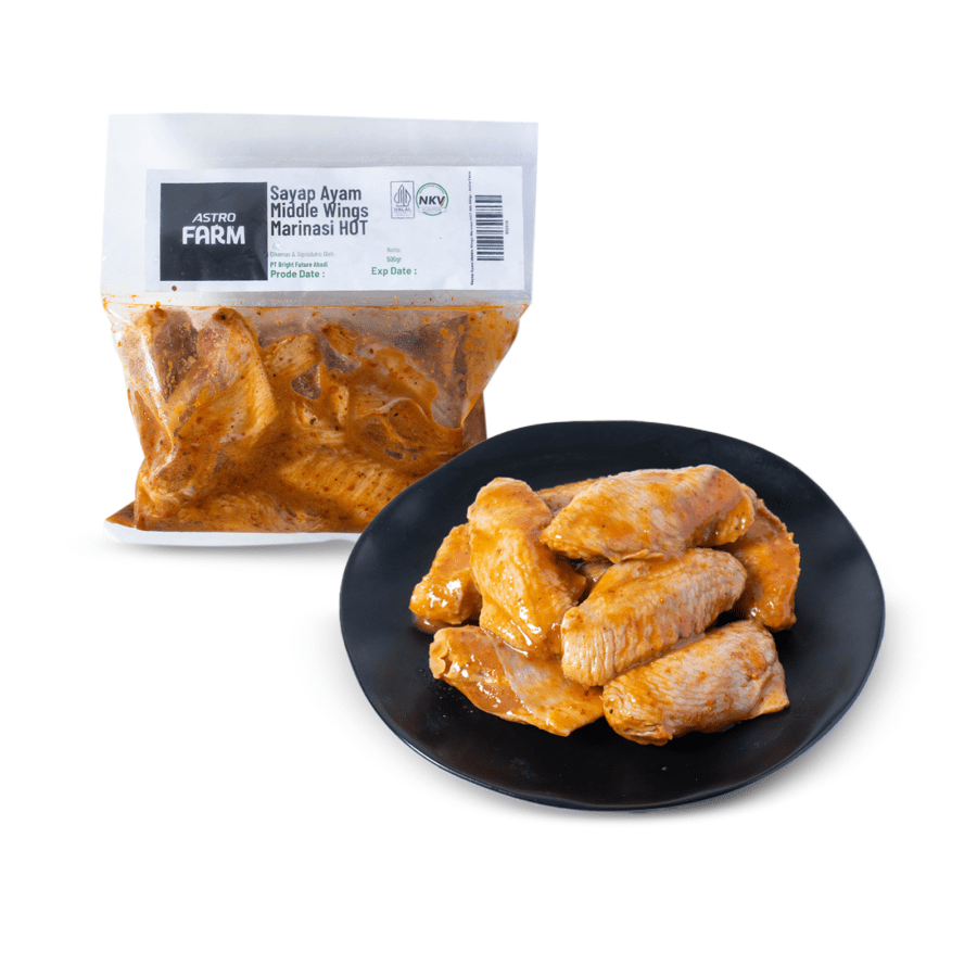 Sayap Ayam Middle Wings Marinasi HOT Astro Farm 450-550gram