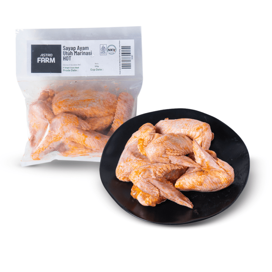 Sayap Ayam Utuh Marinasi HOT Astro Farm 450-550gram