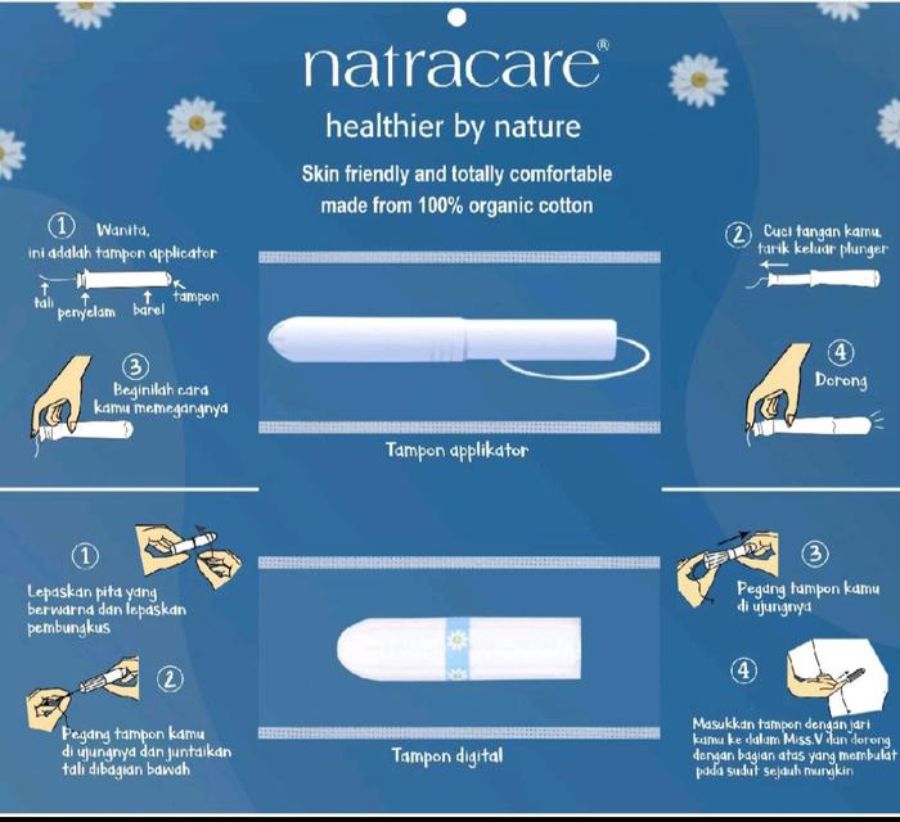 Natracare Cotton Tampons Super Pembalut Kewanitaan 16pads