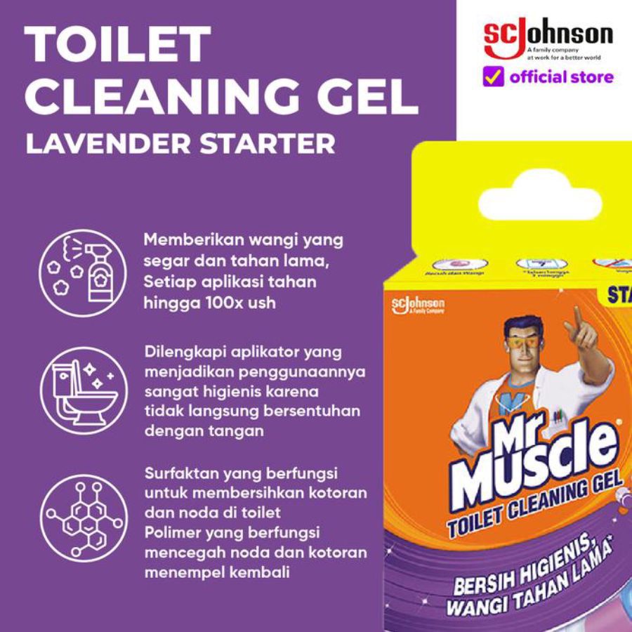 Mr. Muscle Toilet Cleaning Gel Lavender Device Starter 36ml
